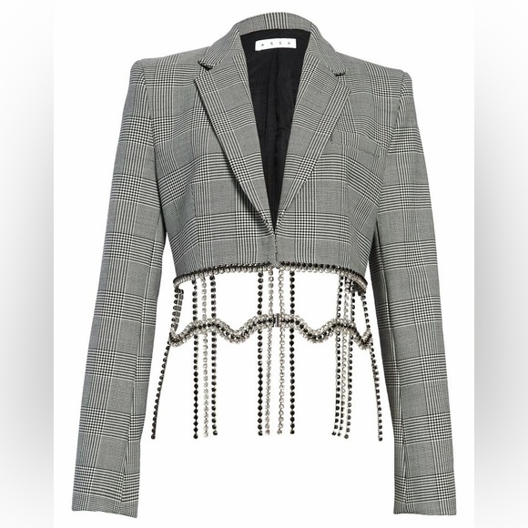 AREA
Crystal Plaid Cropped Blazer Size 6 - Picture 3 of 9